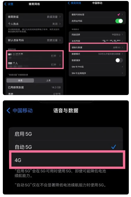 郸城苹果手机维修分享iPhone14如何切换4G/5G? iPhone14 5G网络切换方法 