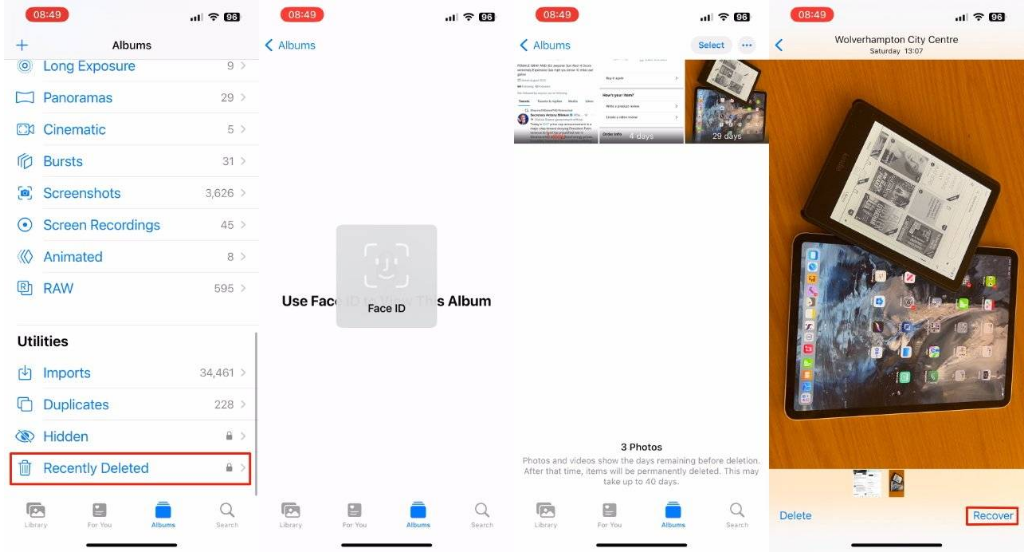 郸城苹果14维修分享 iPhone14 上恢复已删除的照片 