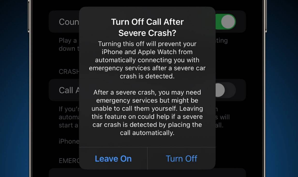 郸城苹果14维修分享 iPhone 14 和 Apple Watch 上关闭崩溃检测 